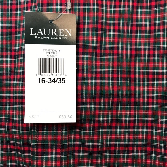 NWT Ralph Lauren Red & Green Plaid Button Shirt - Picture 3 of 13